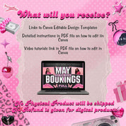 May Bookings Flyer, Mothers day Bookings, Appointments Available, Salon Book Now Hair Lashes MUA, Social Media Flyer,Editable Canva Template