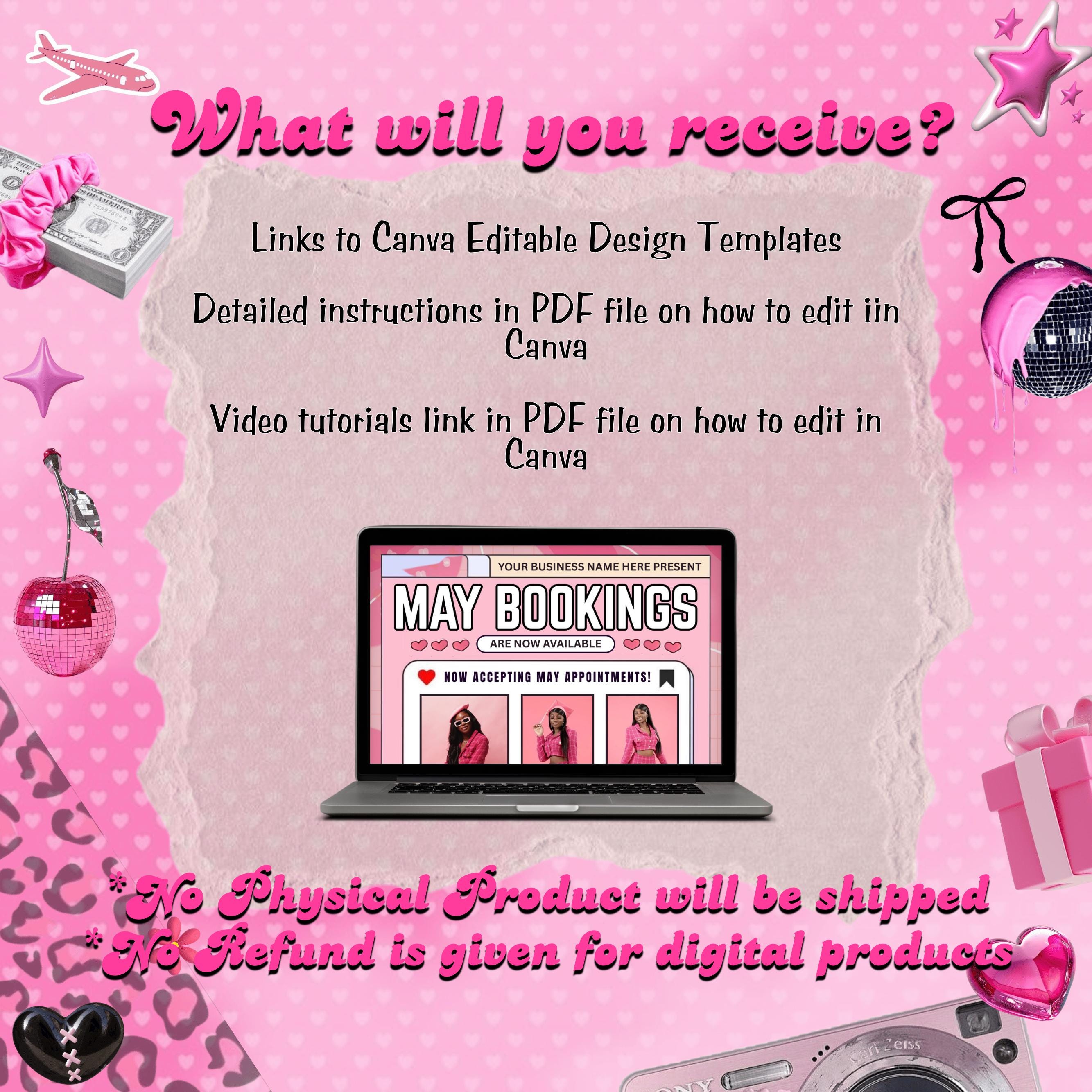 May Bookings Flyer, Mothers day Bookings, Appointments Available, Salon Book Now Hair Lashes MUA, Social Media Flyer,Editable Canva Template