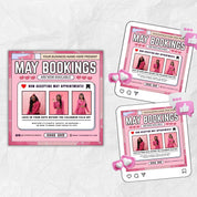 May Bookings Flyer, Mothers day Bookings, Appointments Available, Salon Book Now Hair Lashes MUA, Social Media Flyer,Editable Canva Template