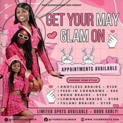 May Bookings Flyer, Mothers day Bookings, Appointments Available, Salon Book Now Hair Lashes MUA, Social Media Flyer,Editable Canva Template