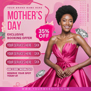 Mother's Day Booking Flyer, DIY Flyer Template, May Bookings flyer, Mother's Day Lash, May Wig, May Nails, May Braids Makeup Nails Lash