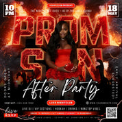 Prom After Party Flyer, College School After Party, Prom Season Flyer, Prom Party Invite, Prom Send Off Party Invitation, Canva Template
