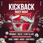 Kickback Party Flyer, Editable Kickback Club Flyer, Club DJ Party Invite, Event Flyer, Social Media Flyer, Canva Template, Instant Download