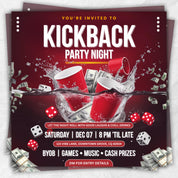 Kickback Party Flyer, Editable Kickback Club Flyer, Club DJ Party Invite, Event Flyer, Social Media Flyer, Canva Template, Instant Download