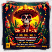 Cinco De Mayo Flyer, Club Flyer Template for Canva, Diy Event Flyer, Party Flyer, Mexican Party Flyer, Diy Cinco De Mayo, Canva Template