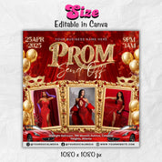 Prom Invitation, Prom Send Off Flyer, Prom Invitation Flyer, Prom Queen Flyer, Prom Sale Flyer, Prom Party Invite, Editable Canva Template