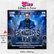 Father's Day Party Flyer, Father's Day Invitation Flyer, Best Dad Event Flyer, Party Flyer Template, Social Media Flyer, Instant Download
