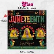 Juneteenth Flyer, Juneteenth Sale Flyer, Editable Flyer Template, Juneteenth Wig Sale Flyer, Knotless Braids Flyer, Juneteenth Celebration