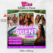 Travel Agent Flyer, DIY E-Flyer Template, Travel Flyer, Vacation Flyer, Travel Agency, Social Media Flyer, Canva Editable, Instant Download