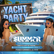 Yacht Party Flyer, Summer Party Flyer, Summer Beach Party Flyer, Dj Party Invitation, Summer Break Flyer, Summer Event Flyer, Canva Editable