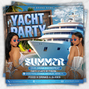 Yacht Party Flyer, Summer Party Flyer, Summer Beach Party Flyer, Dj Party Invitation, Summer Break Flyer, Summer Event Flyer, Canva Editable