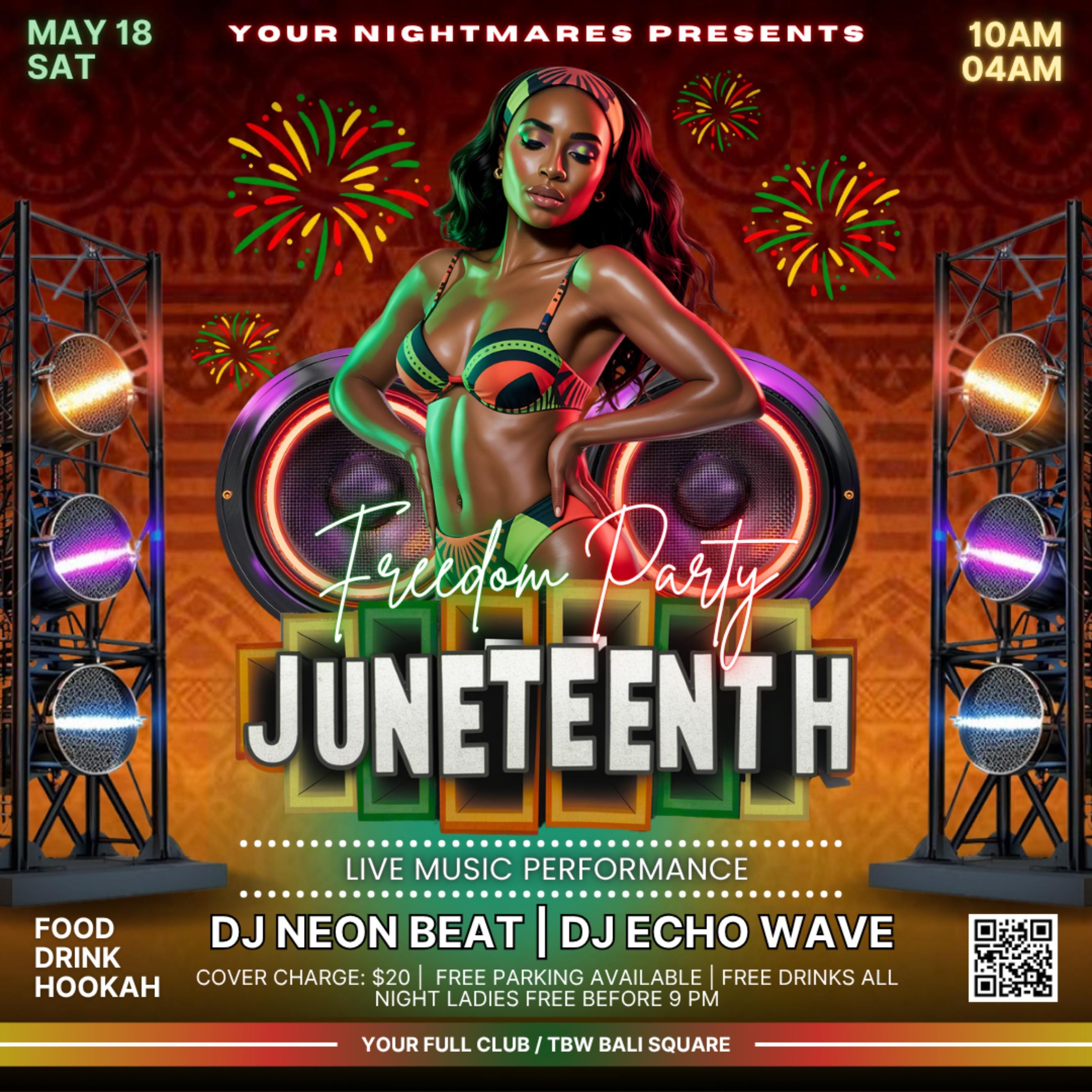 Juneteenth Flyer, Juneteenth Party Flyer, Juneteenth Celebration Flyer, DJ Party Flyer, Juneteenth Celebration, Canva Editable Template