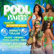 Pool Party Flyer, Summer Party Flyer, Summer Beach Party Flyer, Dj Party Invitation, Summer Break Flyer, Summer Event Flyer, Canva Editable
