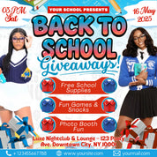 Back To School Flyer Giveaway Flyer, Back to school Supplies flyer, DIY canva template, Back 2 School Flyer, Giveaway Special Flyer Canva