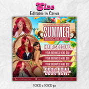Summer Flyer, Summer Hair Flyer Template, Hello Summer Flyer, Summer Special Flyer, Appointment Flyer, Beauty Flyer, Social Media Flyer