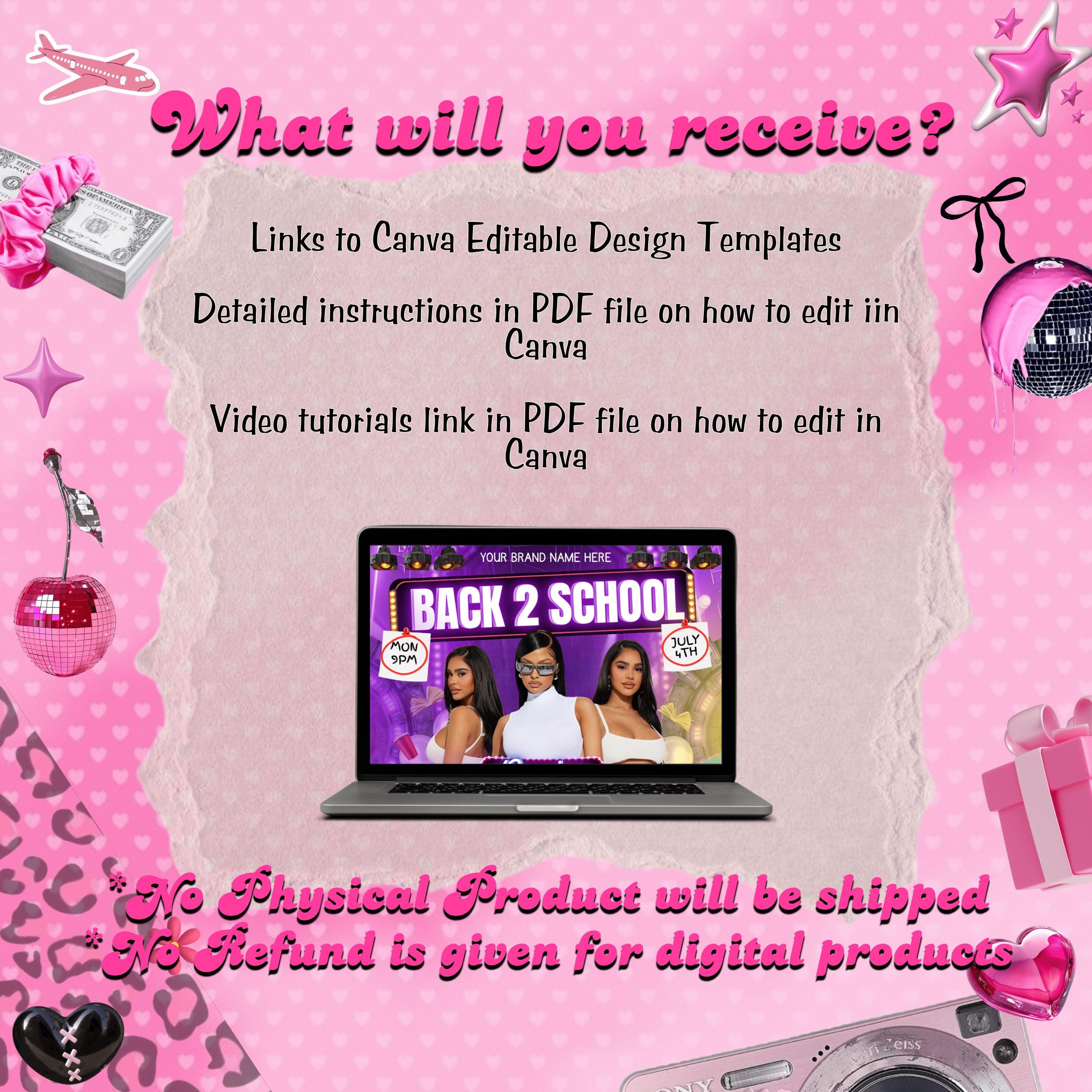 Back to School Party flyer, Back 2 School Flyer, Summer Flyer, Party Invite Flyer, DJ Disco Flyer, Canva Editable Flyer, Instant Download