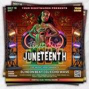 Juneteenth Flyer, Juneteenth Party Flyer, Juneteenth Celebration Flyer, DJ Party Flyer, Juneteenth Celebration, Canva Editable Template