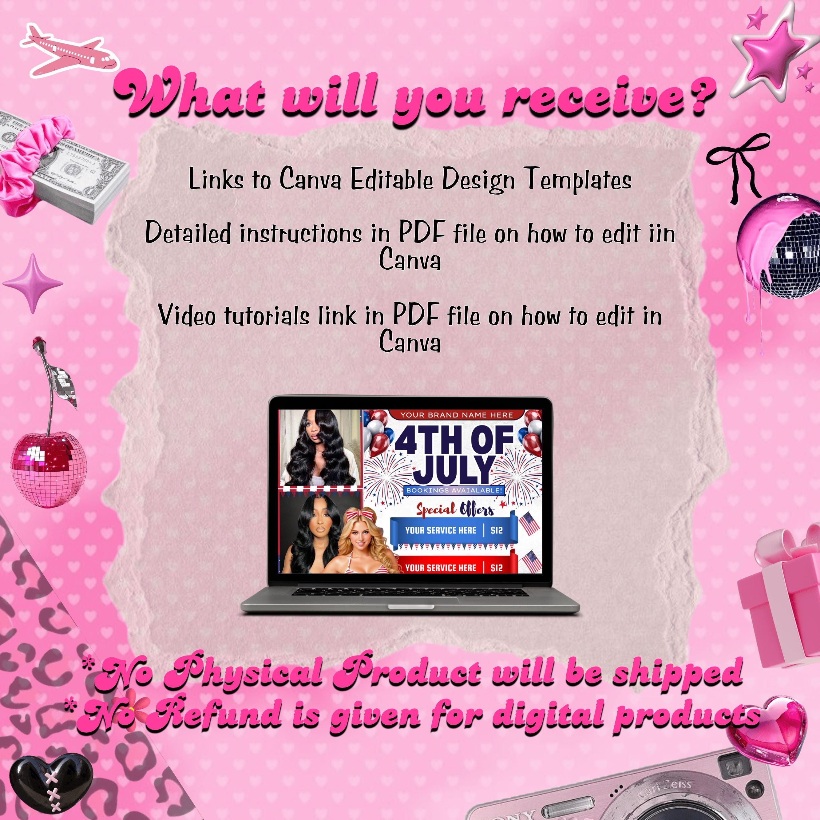 4th of July Booking Flyer, 4th of July Makeup Deals Flyer, Independence Day Flyer, Appointent Available, Social Media Post, Canva Editable