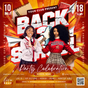 Back to School Party flyer, Back 2 School Flyer, Summer Flyer, Party Invite Flyer, DJ Disco Flyer, Canva Editable Flyer, Instant Download
