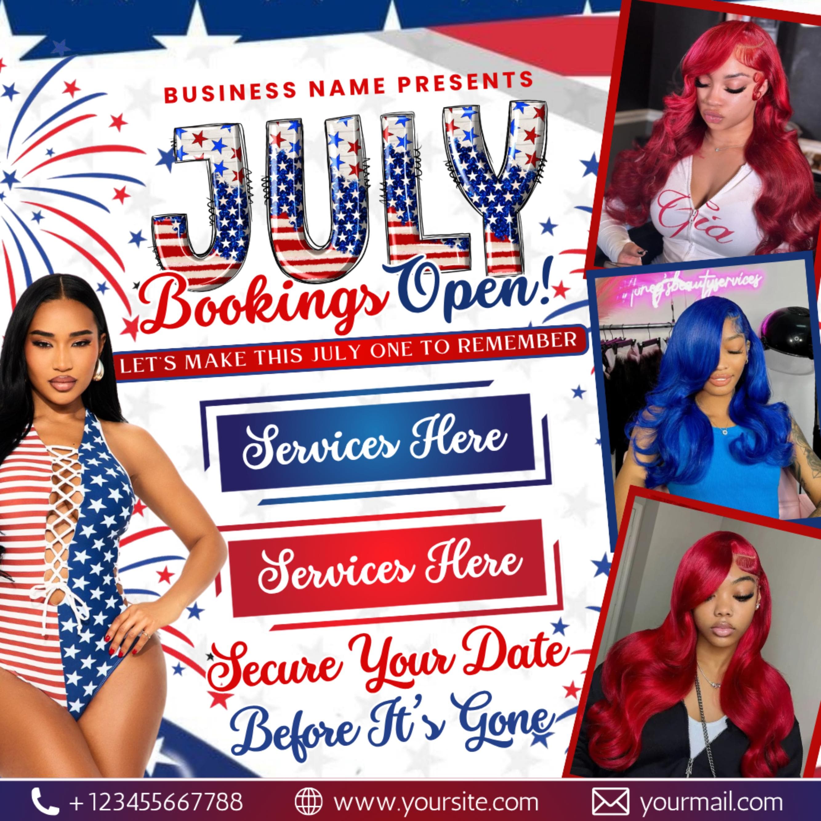 4th of July Flyer, 4th of July Flash Sale Flyer, Independence Day Flyer, DIY Flyer Template, Social Media Post, Canva Flyer,Instant Download