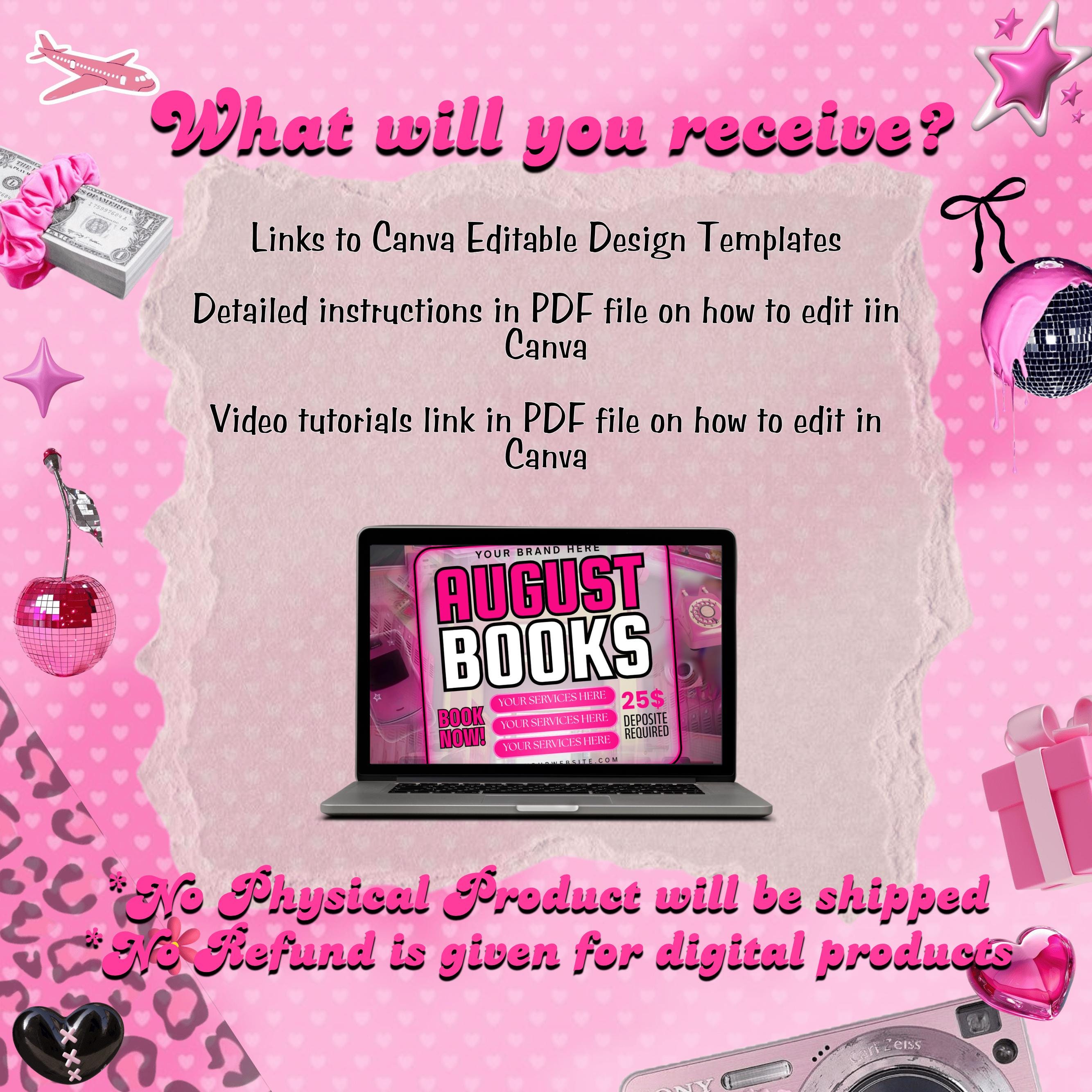 August Bookings Flyer, August Bookings Available, Hair Flyer, August Appointment Flyer, August Calendar Flyer, Makeup, Booking Flyer