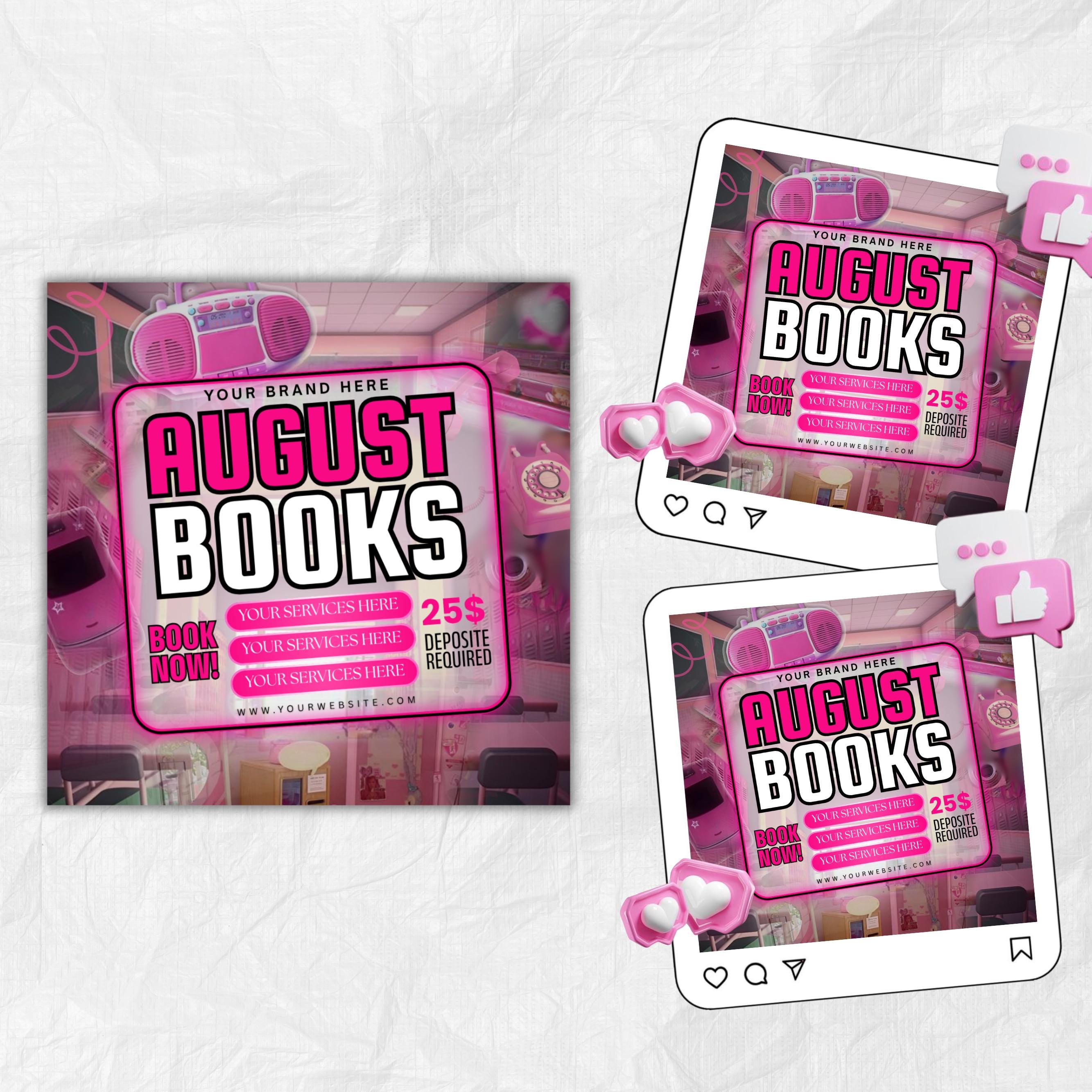 August Bookings Flyer, August Bookings Available, Hair Flyer, August Appointment Flyer, August Calendar Flyer, Makeup, Booking Flyer