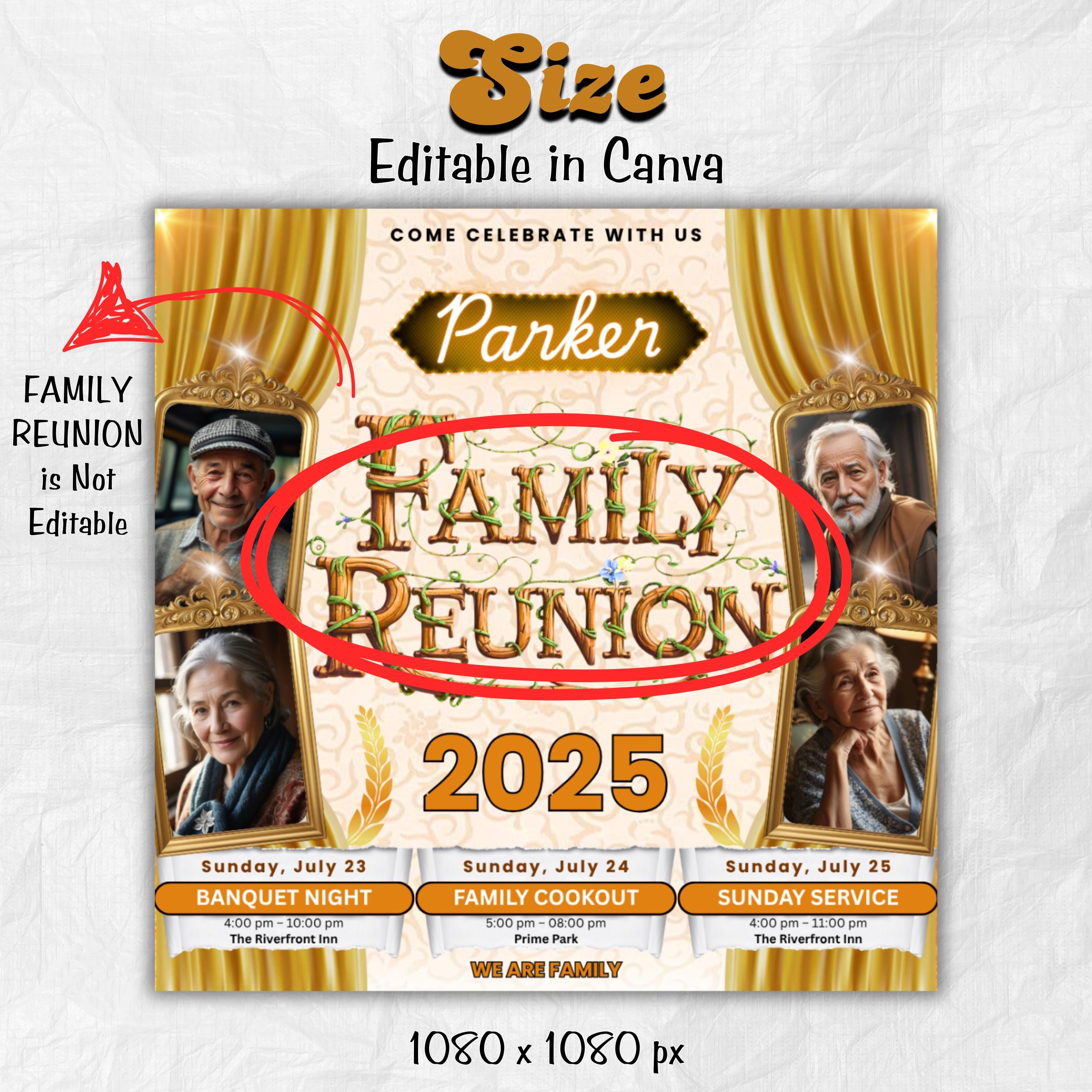 Family Reunion Flyer, Family Reunion Announcement Flyer, Editable Family Gathering Flyer, Family Tree Reunion Invite, Family Weekend Flyer.