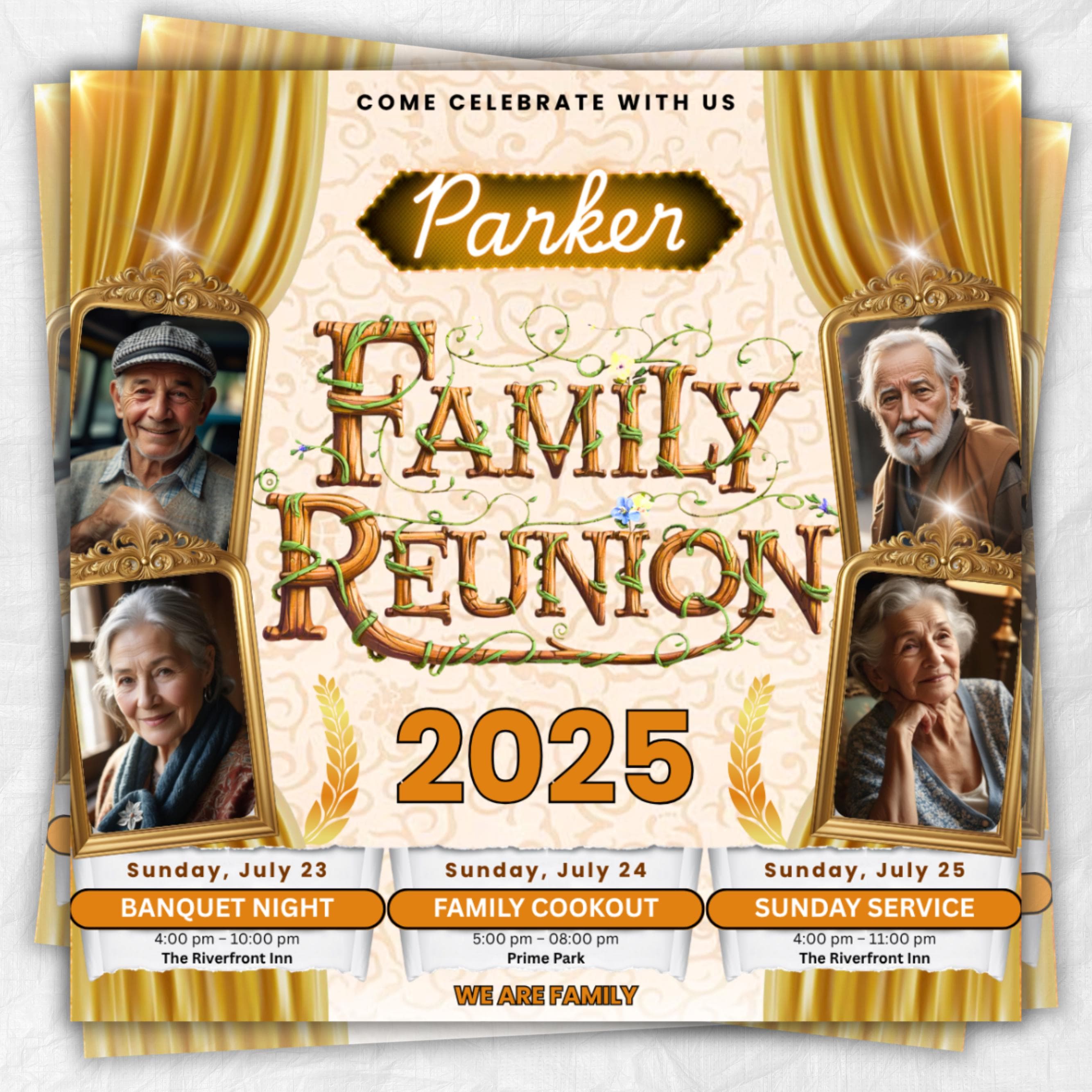 Family Reunion Flyer, Family Reunion Announcement Flyer, Editable Family Gathering Flyer, Family Tree Reunion Invite, Family Weekend Flyer.