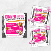 Dinner Sale Flyer, Sunday deal Special Flyer Restaurant Food menu business flyer, Editable Flyer Canva Template, Dinner special Flyer