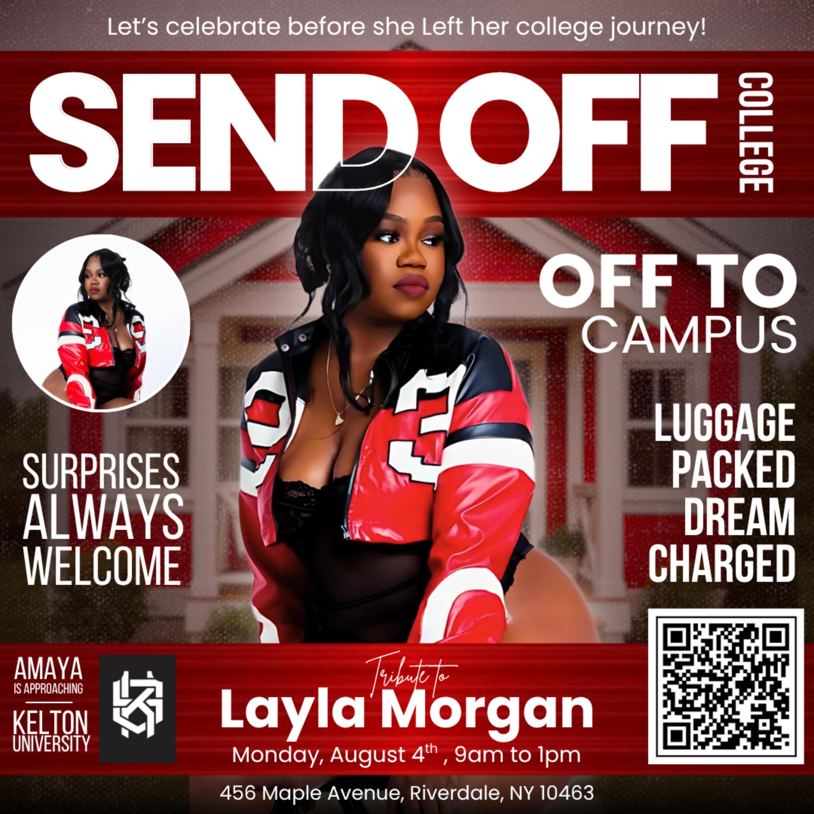 Editable College Send Off Flyer, College Send off Celebration flyer Farewell Party Invite, DIY Trunk Party Flyer, Red Magazine Cover Flyer