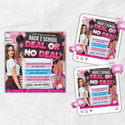 Deal Or No Deal Flyer, Back to School Deal or No Deal Hair Nails Lash Braids Makeup MUA Wig Flyer, Summer Booking Flyer, Canva Editable