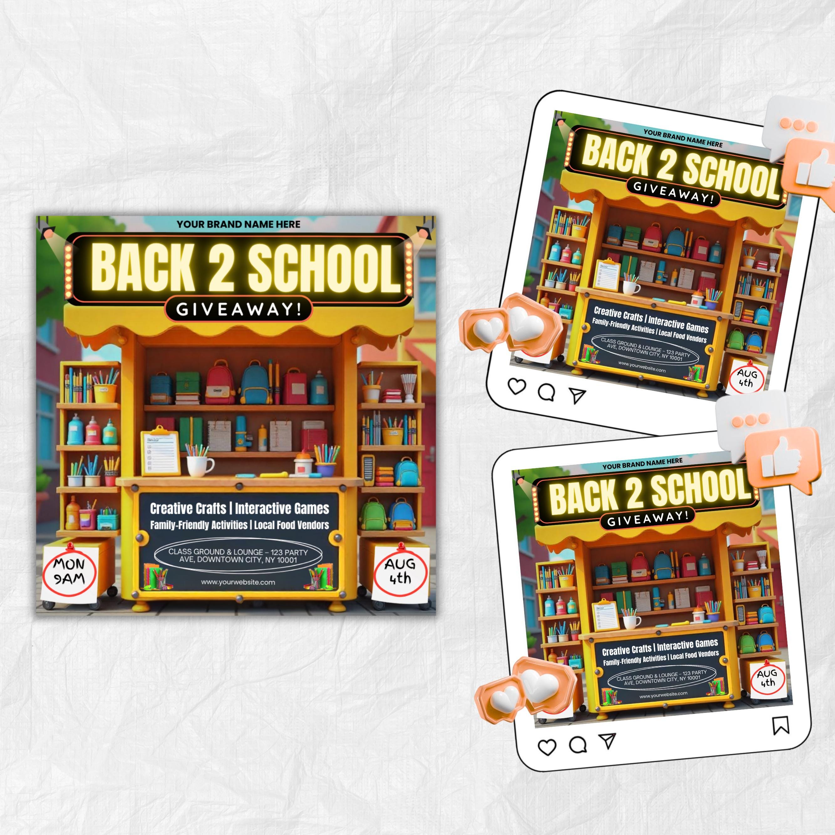 Back to School Party flyer, Back 2 School Flyer, Summer Flyer, Party Invite Flyer, DJ Disco Flyer, Canva Editable Flyer, Instant Download