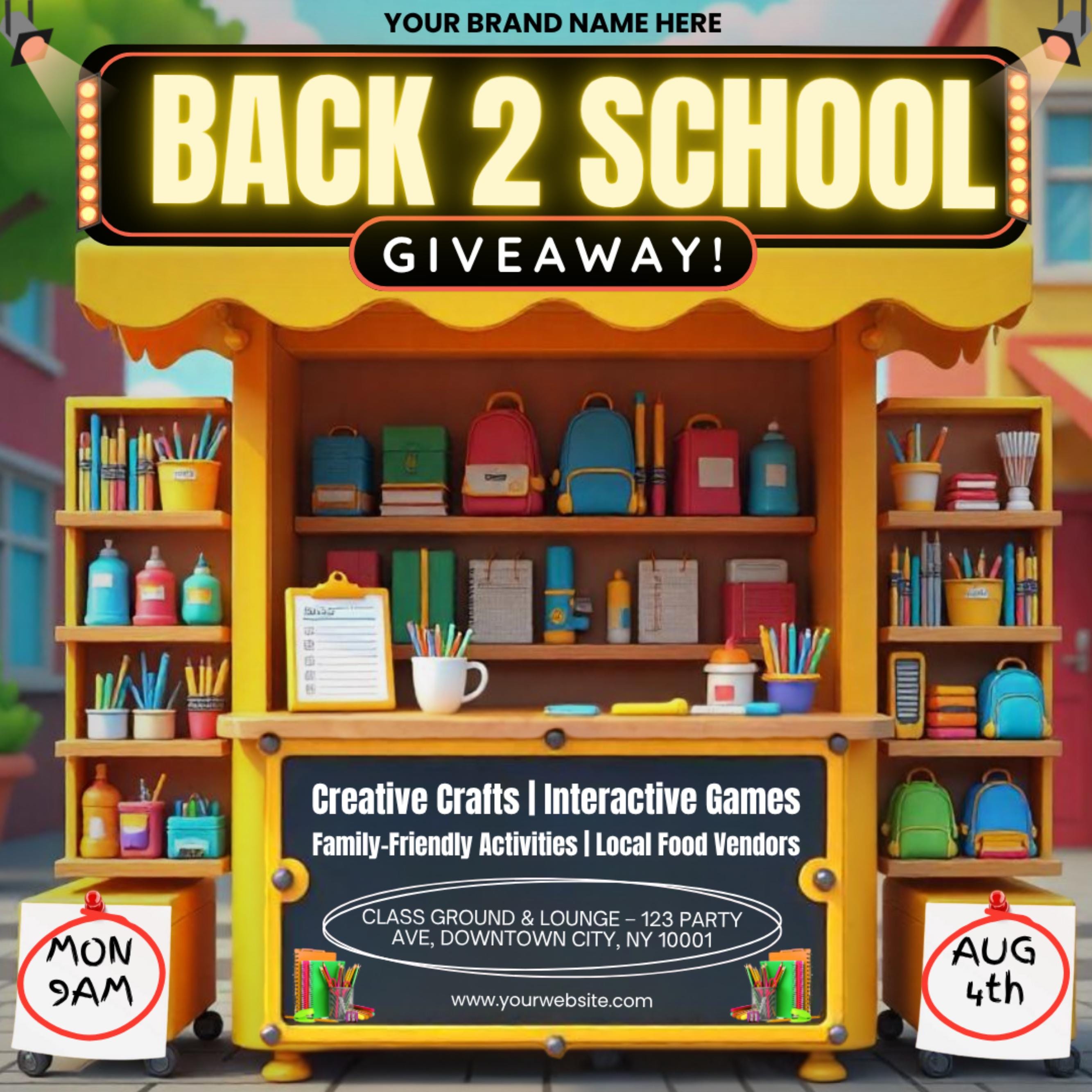 Back to School Party flyer, Back 2 School Flyer, Summer Flyer, Party Invite Flyer, DJ Disco Flyer, Canva Editable Flyer, Instant Download