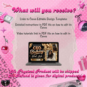 Ceo Birthday Flyer, Birthday Flyer, Celebration Flyer Birthday Sale Flyer Hair Flyer Beauty Boutique Flyer Lash Flyer Premade Business Flyer
