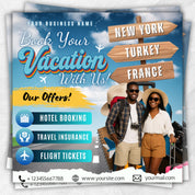 Travel Agent Flyer, DIY E-Flyer Template, Travel Flyer, Vacation Flyer, Travel Agency, Social Media Flyer, Canva Editable, Instant Download