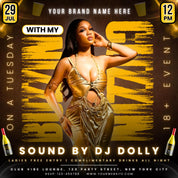Buzzin with My Cuzzin on a Tuesday Party Flyer, Nightclub Flyer, Ladies Night Flyer, Club Event Flyer, Event Flyer Template, Canva Template