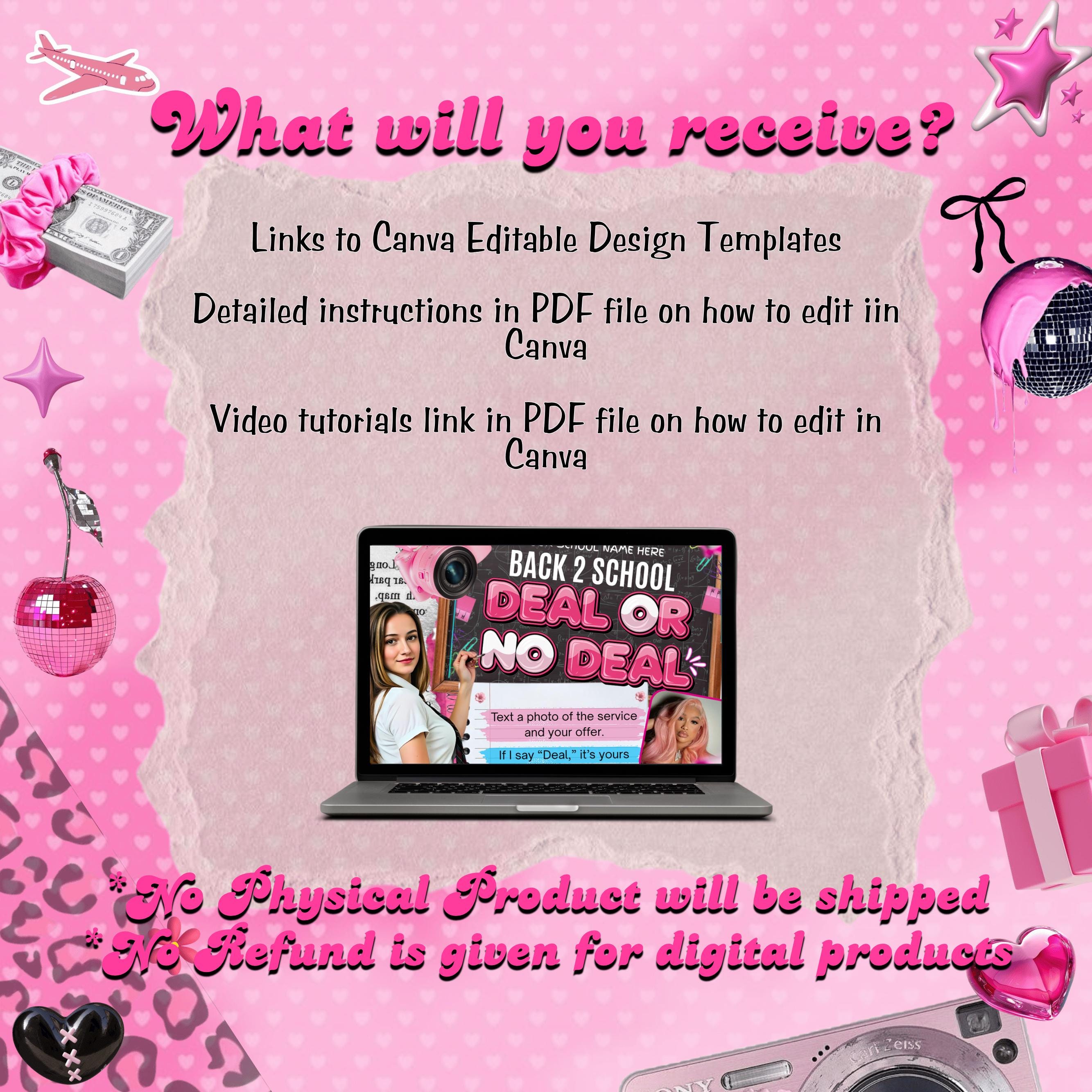 Deal Or No Deal Flyer, Back to School Deal or No Deal Hair Nails Lash Braids Makeup MUA Wig Flyer, Summer Booking Flyer, Canva Editable