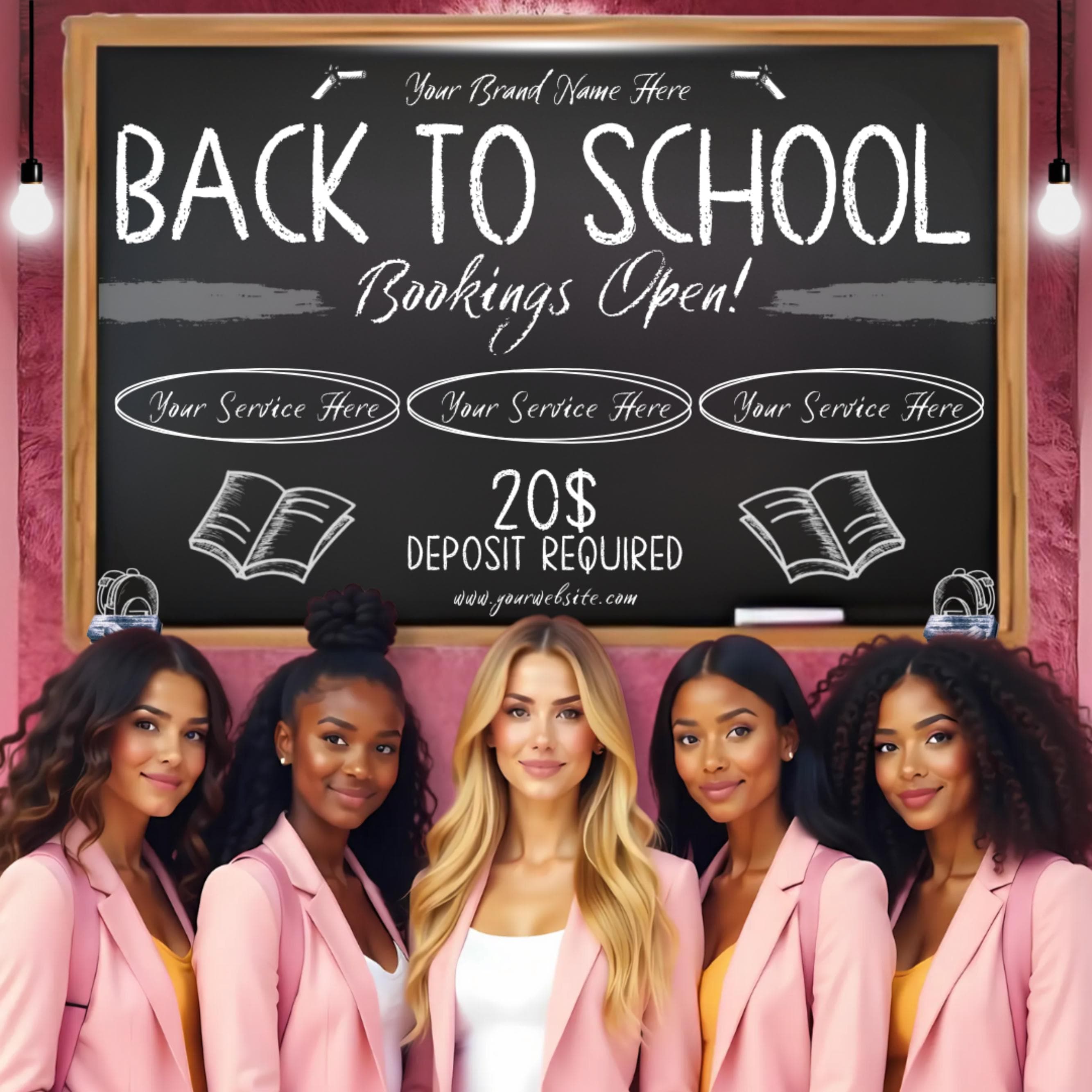 Back To School Flyer, Back to school sale flyer, Back to school Hair flyer, DIY canva template, Back 2 School Flyer, Braid Special Flyer