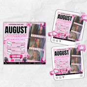 August Bookings Flyer, August Bookings Available, Hair Flyer, August Appointment Flyer, August Calendar Flyer, Makeup, Booking Flyer