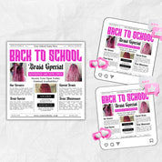 Back To School Flyer, Back to school sale flyer, Back to school Hair flyer, DIY canva template, Back 2 School Flyer, Braid Special Flyer