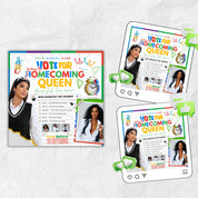 Homecoming Queen Flyer,School Campaign Flyer, Court Flyer,Google Vote for Me Flyer, Homecoming Flyer,Who is the best Homecoming Queen Flyer,