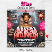 Editable Halloween Party Flyer Template, Adult Halloween Costume Party Flyer, Scary Halloween Szn, Horror DJ Night Club Canva Flyer