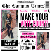 Homecoming Newspaper Flyer,Homecoming Flyer Template,Homecoming Queen & King Vote Flyer,Class Campaign Flyer Election Flyer Prom Queen Flyer