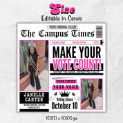 Homecoming Newspaper Flyer,Homecoming Flyer Template,Homecoming Queen & King Vote Flyer,Class Campaign Flyer Election Flyer Prom Queen Flyer