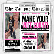 Homecoming Newspaper Flyer,Homecoming Flyer Template,Homecoming Queen & King Vote Flyer,Class Campaign Flyer Election Flyer Prom Queen Flyer
