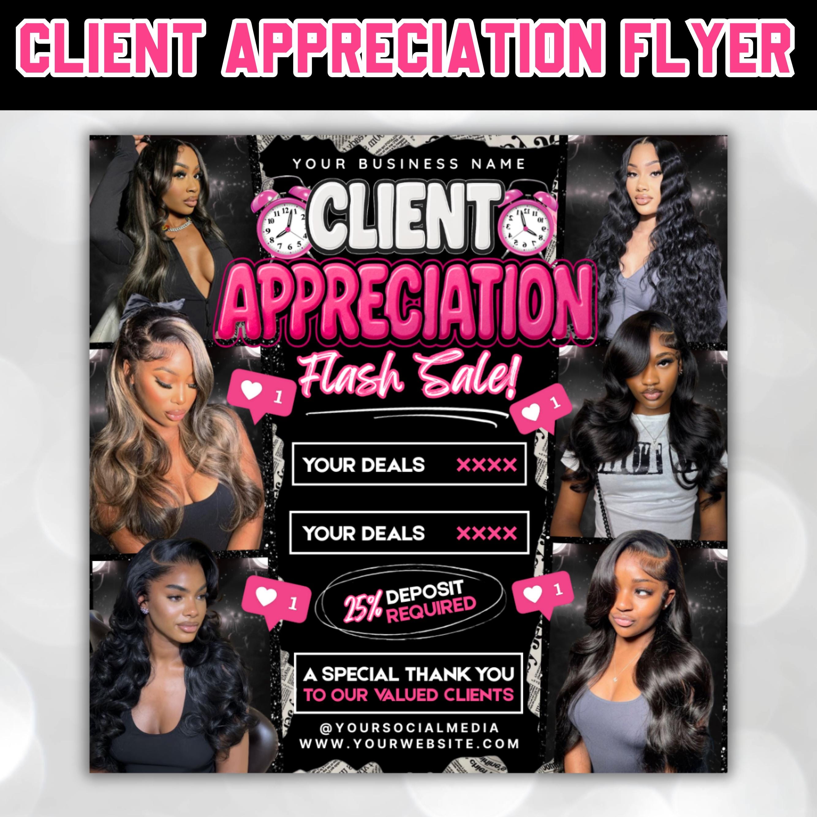Hair Flyer, Client Appreciation Flyer, Hair Special Flyer, Calling New Clients Flyer, Appreciation Flyer, Customer Appreciation Flyer CANVA