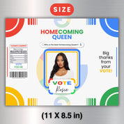 Chip Bag Template, Google Vote Chip Bags, Home Coming Chip Bag, Homecoming Queen Chip Bags, Vice President Chip Bags, Vote for Me Chip Bag