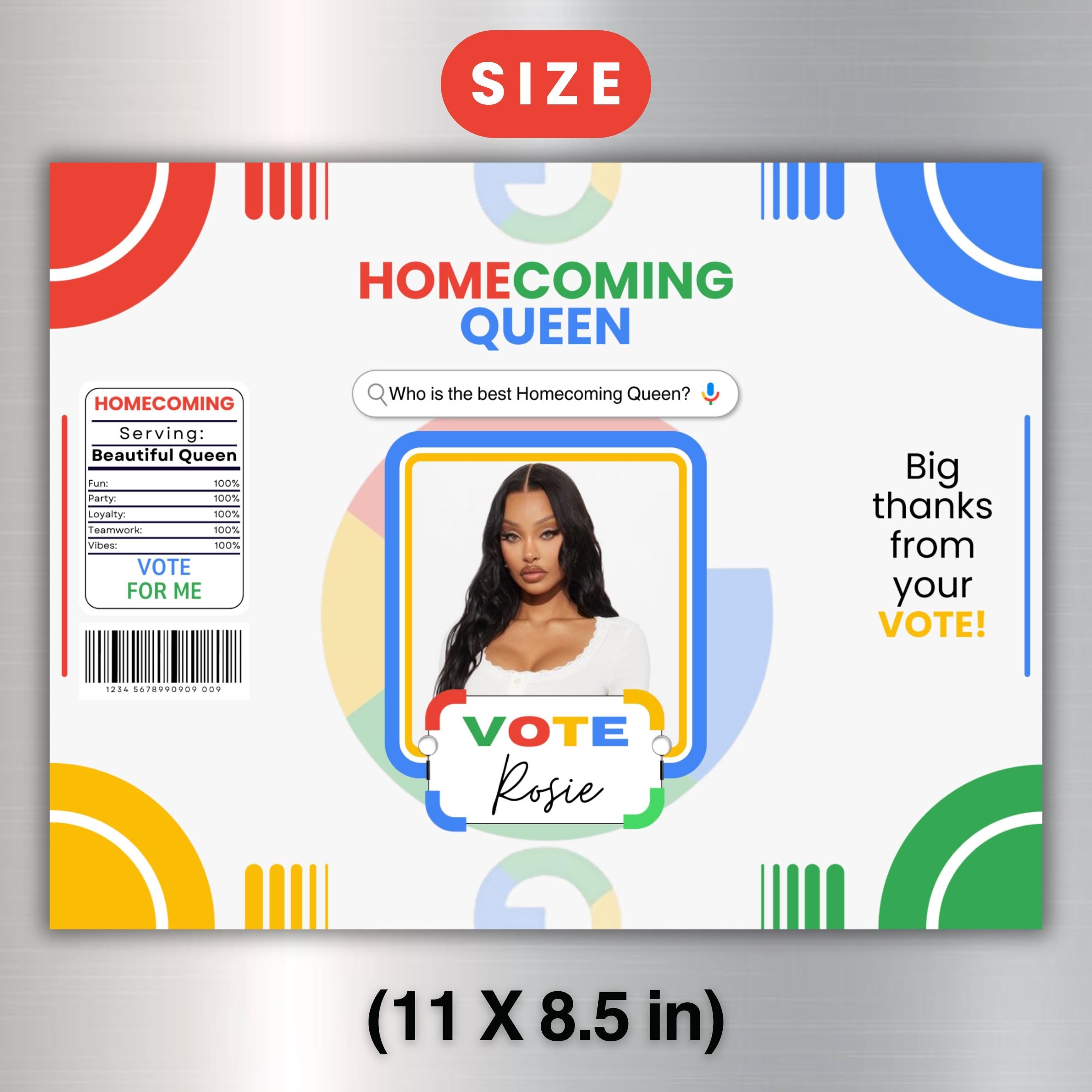 Chip Bag Template, Google Vote Chip Bags, Home Coming Chip Bag, Homecoming Queen Chip Bags, Vice President Chip Bags, Vote for Me Chip Bag