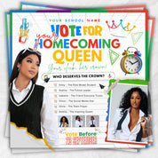 Homecoming Queen Flyer,School Campaign Flyer, Court Flyer,Google Vote for Me Flyer, Homecoming Flyer,Who is the best Homecoming Queen Flyer,