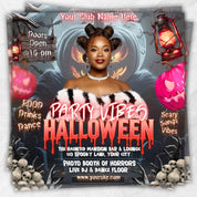 Editable Halloween Party Flyer Template, Adult Halloween Costume Party Flyer, Scary Halloween Szn, Horror DJ Night Club Canva Flyer